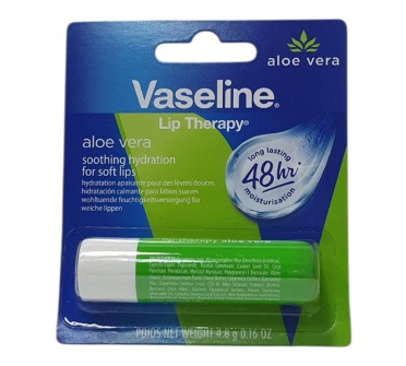 ВАЗЕЛИН Б-М ЗА УСТНИ алое вера 48ч хидратация 4,8г VASELINE